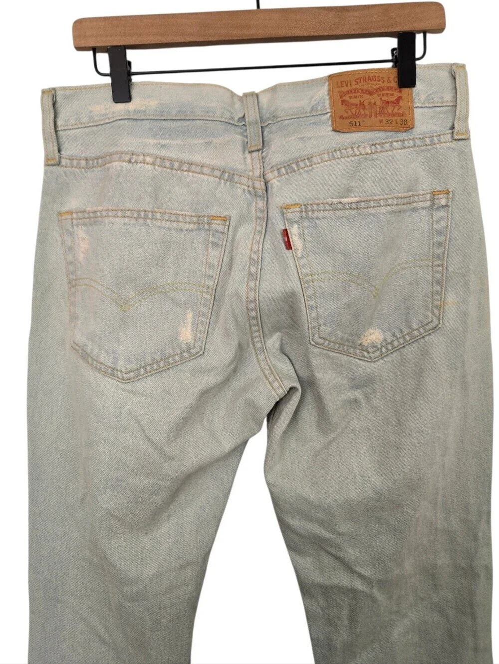 Levi’s 511 Distressed Jeans W32 L30 Light Wash Ripped Denim